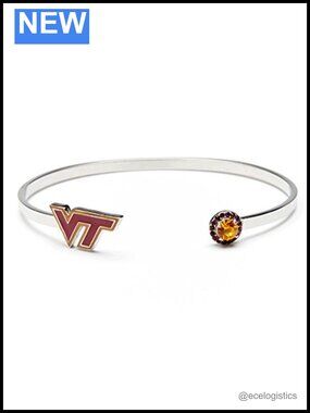 Virginia Tech Hokies Bangle Bracelet Stainless Steel Adj